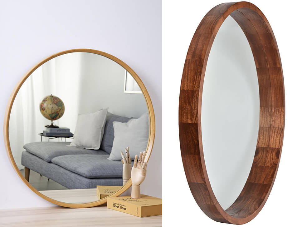 Round mirrors - wooden mirror - oak mirror